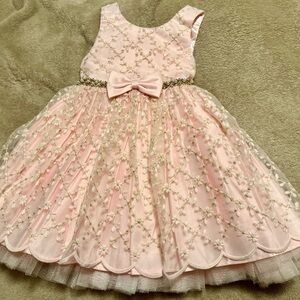 Elegant Pink Floral Kids Dress